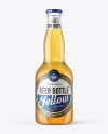 Clear Glass Bottle with Lager Beer Mockup