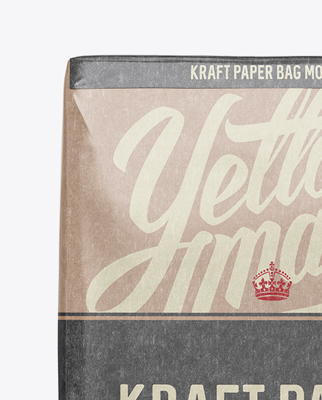 Glossy Kraft Paper Bag Mockup - Front View