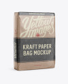 Glossy Kraft Paper Bag Mockup - Halfside View