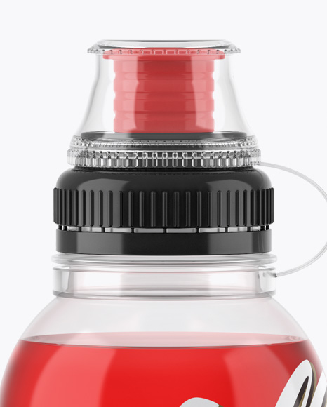 Clear PET Drink Bottle With Sport Cap Mockup