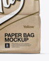 Glossy Kraft Paper Bag Mockup - Front View