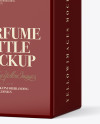 Square Glossy Perfume Bottle Mockup - Half Side View