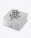 Matte Gift Box with Metallic Bow Mockup