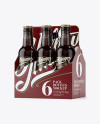 White Paper 6 Pack Amber Bottle Carrier Mockup - Half Side View