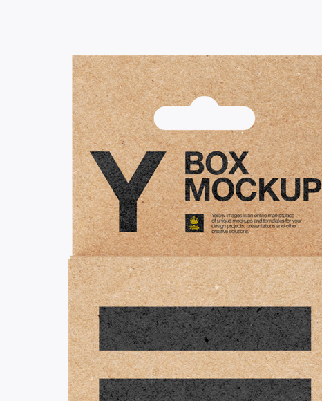 Kraft Paper Box with Hang Tab Mockup - Front View