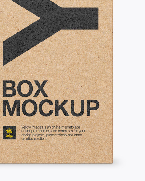 Kraft Paper Box with Hang Tab Mockup - Front View