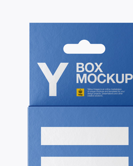 Textured Paper Box with Hang Tab Mockup - Front View