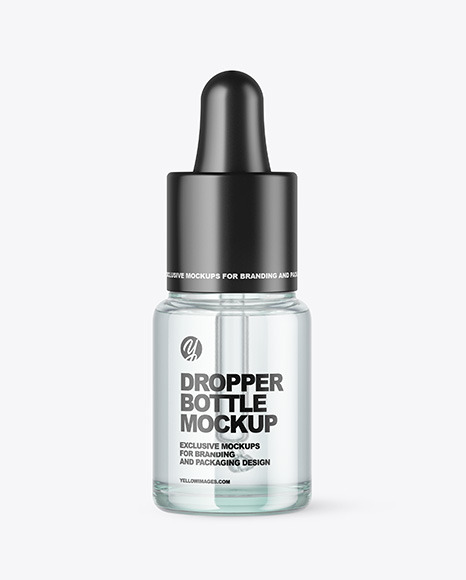 Blue Glass Dropper Bottle Mockup