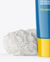 Glossy Cosmetic Tube with Corall Sponges Mockup