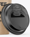 Big Kraft Paper Coffee Cup With Plastic Cap Mockup - Front View