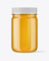 Clear Glass Jar with Honey Mockup