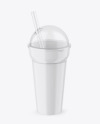 Glossy Plastic Cup w/ Transparent Cap