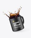 Matte Coffee Cup w/ Splash Mockup