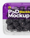 Clear Plastic Tray with Blackberries Mockup