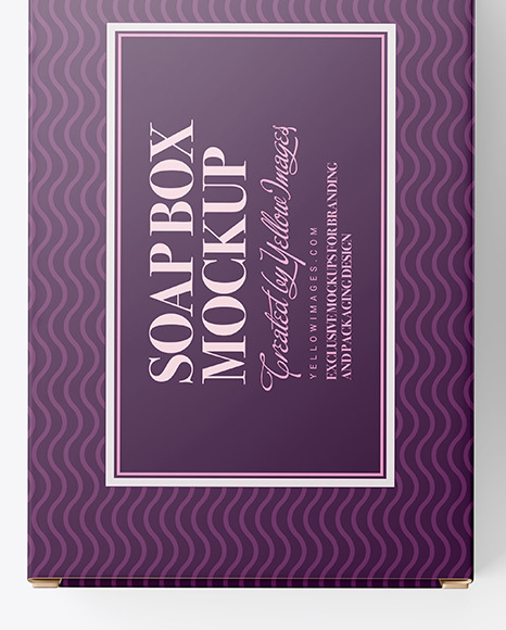 Matte Paper Carton Box With Soap Bar Mockup - Top View