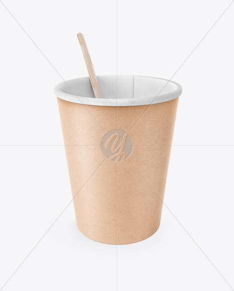 Kraft Paper Coffee Cup With Wooden Stick