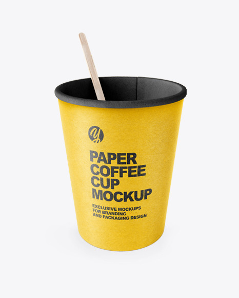 Kraft Paper Coffee Cup With Wooden Stick