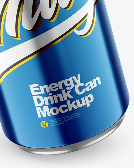 440ml Metallic Drink Can Mockup