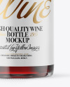 Clear Glass Red Wine Bottle Mockup