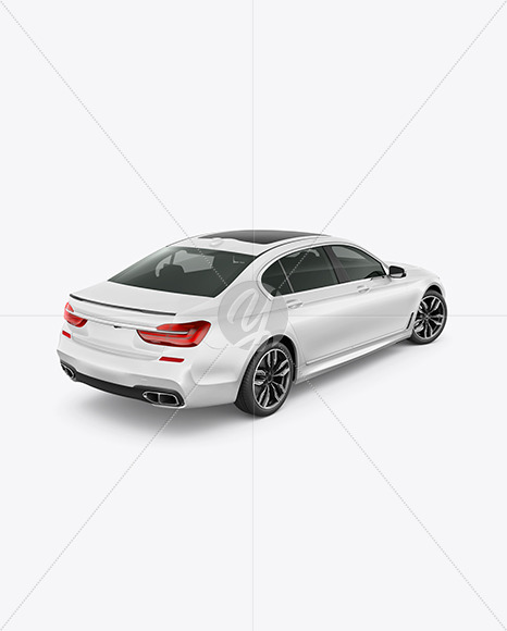 Luxury Car Mockup - Back Half Side View (High-Angle Shot)