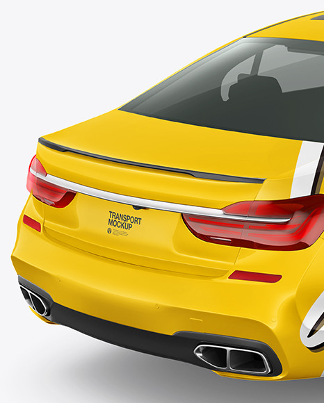 Luxury Car Mockup - Back Half Side View (High-Angle Shot)