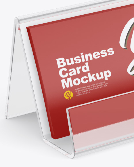 Business Cards with Transparent Holder Mockup