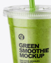 Green Smoothie Cup with Straw Mockup