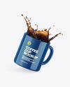 Glossy Coffee Cup w/ Splash Mockup