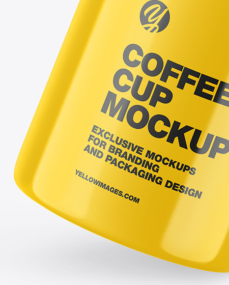 Glossy Coffee Cup w/ Splash Mockup