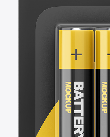 4 Pack Battery AA Mockup - Front View