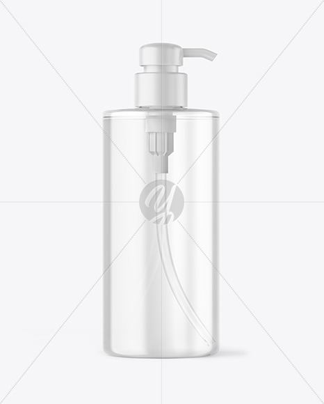 Clear Plastic Bottle with Pump Mockup