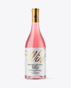 Clear Glass Pink Wine Bottle Mockup