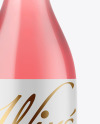 Clear Glass Pink Wine Bottle Mockup