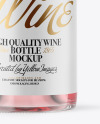 Clear Glass Pink Wine Bottle Mockup