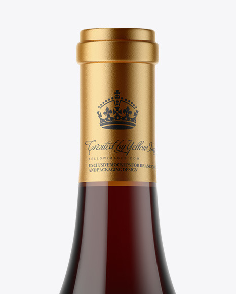 Amber Glass Red Wine Bottle Mockup