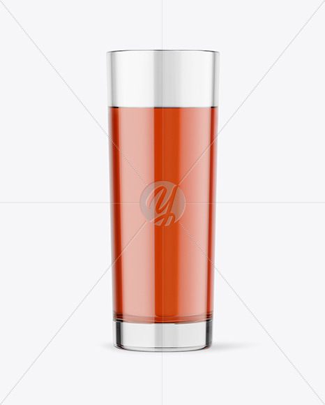 Glass with Red Drink Mockup