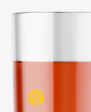 Glass with Red Drink Mockup