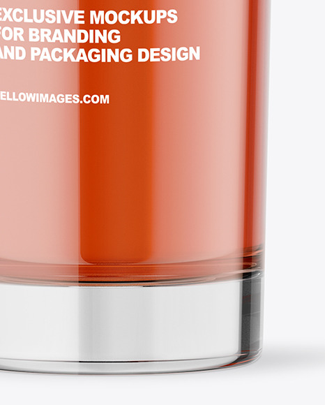 Glass with Red Drink Mockup