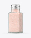 Clear Glass Jar with Pink Salt Mockup