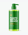 Color Liquid Plastic Bottle with Pump Mockup