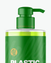 Color Liquid Plastic Bottle with Pump Mockup