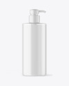 Clear Liquid Soap Bottle with Pump Mockup