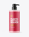 Clear Liquid Soap Bottle with Pump Mockup