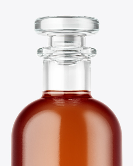 Clear Glass Bottle with Shrink Sleeve Mockup