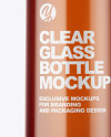 Clear Glass Bottle with Shrink Sleeve Mockup