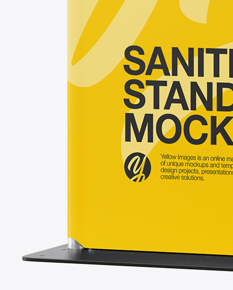 Hand Sanitizer Stand Mockup - Half Side View