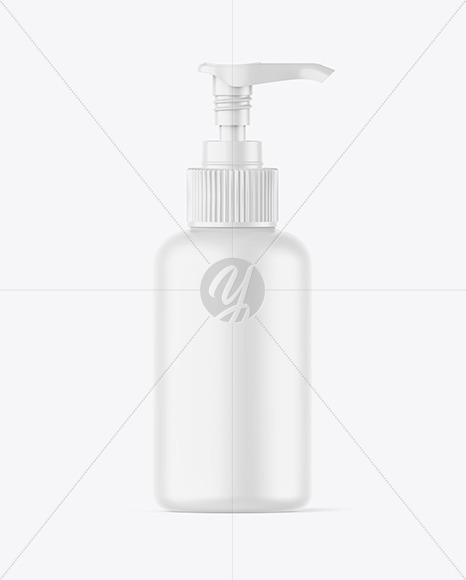 Matte Sanitizer Bottle w/ Open Pump Mockup