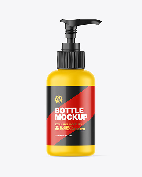 Matte Sanitizer Bottle w/ Open Pump Mockup