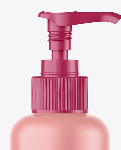 Matte Sanitizer Bottle w/ Open Pump Mockup