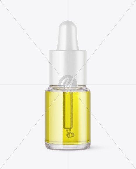 Clear Glass Dropper Bottle with Oil Mockup